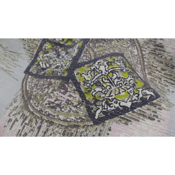 MCM Curtain Panels Pink Gold Vintage 42x54ea Lot of 2 Atomic Decor Barkcloth - Picture 8 of 13